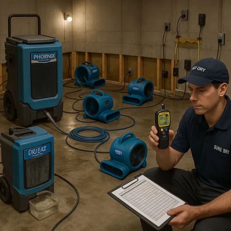 Structural Drying and Dehumidification process in Hiram, GA